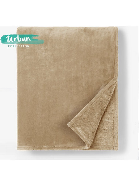 Cosy Life Κουβέρτα Υπέρδιπλη 220x240 Βελουτέ Coral Flannel Μπεζ