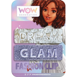 WOW GENERATION ΚΛΙΠ ΜΑΛΛΙΩΝ ΜΕ ΜΗΝΥΜΑΤΑ & GLITTER 2τμχ ASSORTED