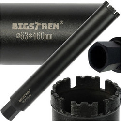 Διαμαντοκορώνα Μπετού 63x450mm με Σπείρωμα 1 1/4 UNC και 6 Τμήματα