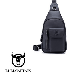 BULL CAPTAIN Δερμάτινη Ανδρική Τσάντα Στήθους Μαύρη XB121