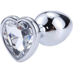 Butt plug with diamond heart clear Small