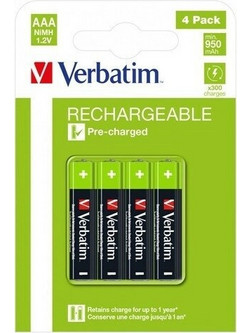 Verbatim Rechargeable 950mAh AAA 4τμχ