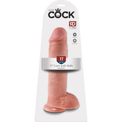 Pipedream King Cock 11" Ρεαλιστικό Dildo με Βεντούζα & Όρχεις 28cm Flesh