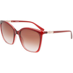 Longchamp LO710S 604 Γυναικεία Γυαλιά Ηλίου Τετράγωνα Κοκάλινα Κόκκινα με Καφέ Polarized Φακό