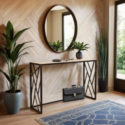Κονσόλα Ivy χρώμα καρυδί-μαύρο 120x35x75εκ