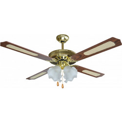 Sapir Sp-1760-4C4L Ανεμιστήρας Οροφής 132cm 70W με Φως Καφέ