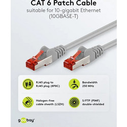 Goobay S/FTP Cat.6 Καλώδιο Δικτύου Ethernet 1m Grey 50886
