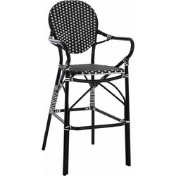 ΣΚΑΜΠΟ ΑΛΟΥΜΙΝΙΟΥ BAMBOO LOOK ΜΕ WICKER ΜΑΥΡΟ ΛΕΥΚΟ HM5794.02 56x60x126 εκ