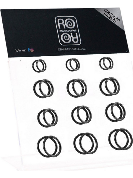 RO Accessories Σκουλαρίκια Κρίκοι Φρυδιού F215718 Φρυδιού 12τμχ