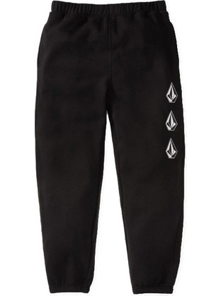 Volcom Iconic Stone Ανδρικό Παντελόνι Φόρμας Fleece με Λάστιχο Μαύρο A1232102-BLK