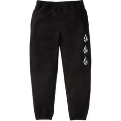 Volcom Iconic Stone Ανδρικό Παντελόνι Φόρμας Fleece με Λάστιχο Μαύρο A1232102-BLK