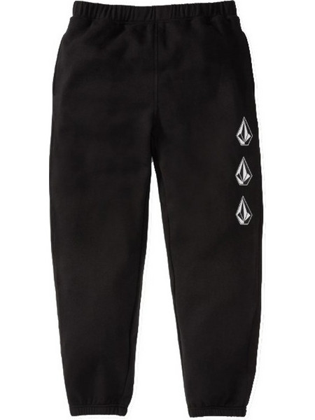 Volcom Iconic Stone Ανδρικό Παντελόνι Φόρμας Fleece με Λάστιχο Μαύρο A1232102-BLK