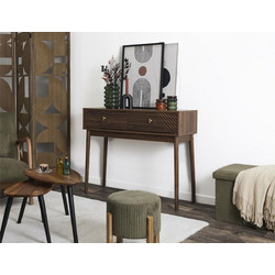 Kονσόλα Εισόδου Tiffany Home Deco Factory με 2 συρτάρια και διαστάσεις 100x35x80cm - Απόχρωση Καφέ HD0563