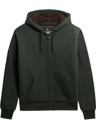 Superdry Ανδρική Ζακέτα Φούτερ με Κουκούλα και Φερμουάρ Χακί M2014502A-FPX