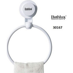 Bathlux 30167 Κρίκος Μπάνιου Μονός με Βεντούζα 24x16cm Λευκός