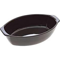 Plastona Πυρίμαχο Κεραμικό Σκεύος Οβάλ Γκρι 28x17cm