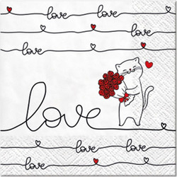 Χαρτοπετσέτες 3φυλλες coctailLOVE 25x25 set20pcs - Plastona