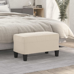 vidaXL Πάγκος Κρεμ 70 x 35 x 41 εκ. από Ύφασμα Μικροϊνών 349449