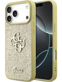 Guess Fixed Glitter Big 4G case for iPhone 17 Pro Max - gold