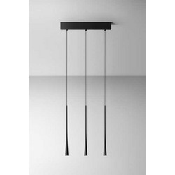 LUCE DAFNE-S/3P-BLACK Κρεμαστό Φωτιστικό Οροφής Τρίφωτο LED Μαύρο
