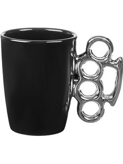 Κούπα Κεραμική Μαύρη 3D Σιδερογροθιά 400ml