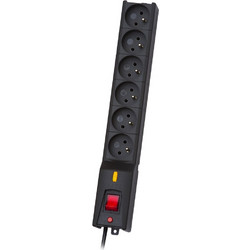 LESTAR LX 610 G-A, surge protector, 1.5m, black 6 AC outlet(s) 230 V