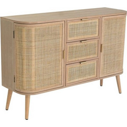 Artekko Cons MDF Μπουφές με Ψάθα σε Φυσική Απόχρωση (119x40x81)cm