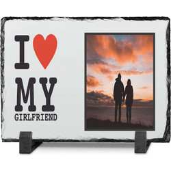 Πέτρινη κορνίζα δώρο για ερωτευμένους, I love my girlfriend 15x20cm, με δυνατότητα προσθήκης φωτογραφίας, ονόματος και ημερομηνίας