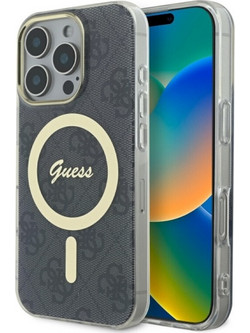 Guess IML 4G MagSafe Back Cover Black (iPhone 16 Pro)