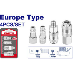EMTOP ΣΕΤ 4ΤΜΧ ΤΑΧΥΣΥΝΔΕΣΜΟΙ ΑΕΡΟΣ 1/4" EMQP4670