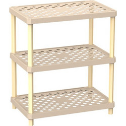 FixWood Ραφιέρα Organizer Ξύλινη Με 3 Ράφια Πολυπροπυλενίου Beige 37.5x60x80cm (2001-3)
