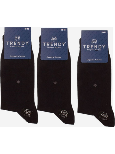 Trendy Ανδρικές Κάλτσες Μαύρες 3Pack ORG02