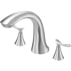 VEVOR Roman Baucet Baucet, 3 Hole Waterfall Bathtub Baucet, Gooseneck Bath Bar Baucets Baucets with 2 Handles, Deck Mount Bab Baucet Baucet for Baby Care, μπάνιο ενηλίκων, βουρτσισμένο ανοξείδωτο ατσά