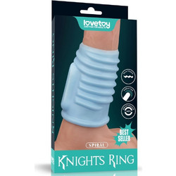 Lovetoy Spiral Knights Ελαστικό Δαχτυλίδι Πέους Σιλικόνης με Δόνηση Μπλε