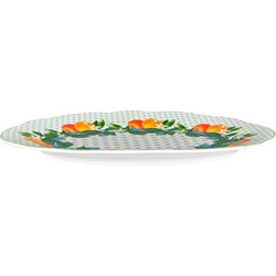 Casa Domani Πιατέλα Οβάλ 26x18cm Πράσινη Jardino Scallop Σε Συσκευασία Δώρου -Πορσελάνη