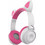 ZW028 Cat Ασύρματα Bluetooth Παιδικά Ακουστικά On Ear Ροζ