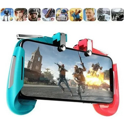 Ασύρματο χειριστήριο AK-16 Gamepad με Υποστήριξη Κουμπιών Fire Trigger για PUBG Mobile Gaming Μπλε/Κόκκινο