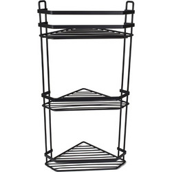 Estia Εταζέρα elegant μεταλλική γωνιακή 3 θέσεων 54x28x18cm Μαύρη