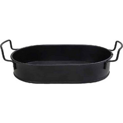 Espiel Δίσκος 34x15εκ Σερβιρίσματος Μεταλλικός TEM106 Μαύρος με Λαβές 2τμχ