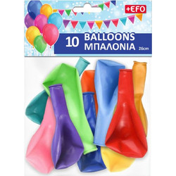 EFO Μπαλόνια 26cm 10 Xρώματα 10τεμ