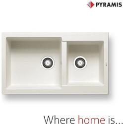 Pyramis Pyragranite Alazia Ένθετος Νεροχύτης Γρανίτη Αντιστρεφόμενος Ματ Snow 86x50cm 079811711