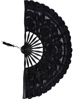 Χειροποίητη βεντάλια (27cm) μαύρη