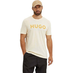 Ανδρικό T-shirt με Λαιμόκοψη Εκρού Hugo 50467556-103