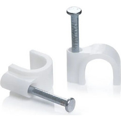 POWERTECH Ρόκα στήριξης καλωδίων ROCA-006, Round, 9mm, λευκή, 100τμχ
