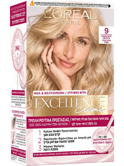 L'Oreal Paris Excellence Creme 9 Ξανθό Πολύ Ανοιχτό Μόνιμη Βαφή Μαλλιών 48ml