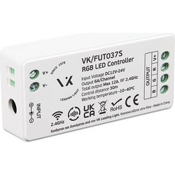 Δέκτης ασύρματος για RGB ταινίες LED 12A 12-24V VK/FUT037S