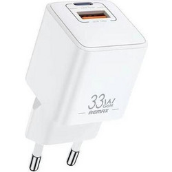 Remax Φορτιστής Χωρίς Καλώδιο με Θύρα USB-A & USB-C 33W Power Delivery & Quick Charge 3.0 White RP-U26