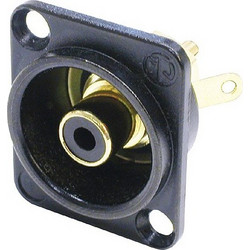 NEUTRIK NF2D-B-0 Chassis Connector RCA ΕΠΙΧΡΥΣΟ Black - Neutrik