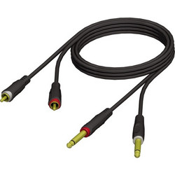 Adam Hall KCREF6315 - Audio Cable 2 x Jack male mono 6,3 mm to 2 x RCA / Cinch male 5m - Adam Hall
