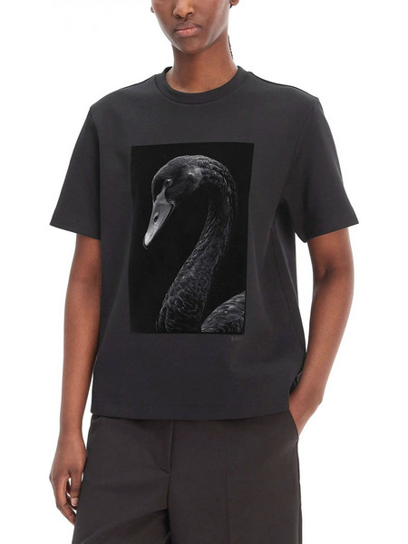 BOSS T-SHIRT EHARPA2 REGULAR FIT ΜΑΥΡΟ